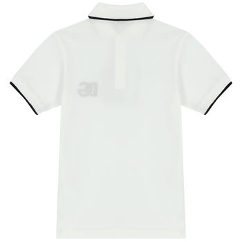 Boys White Logo Polo Shirt